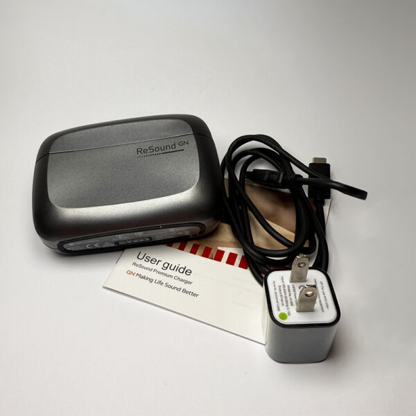GN Resound Premium Charger Case with included accessories