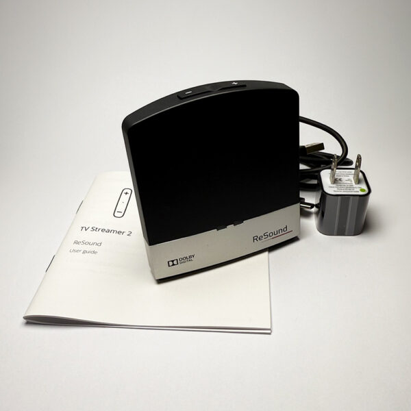 GN Resound TV Streamer with accessories included in the box