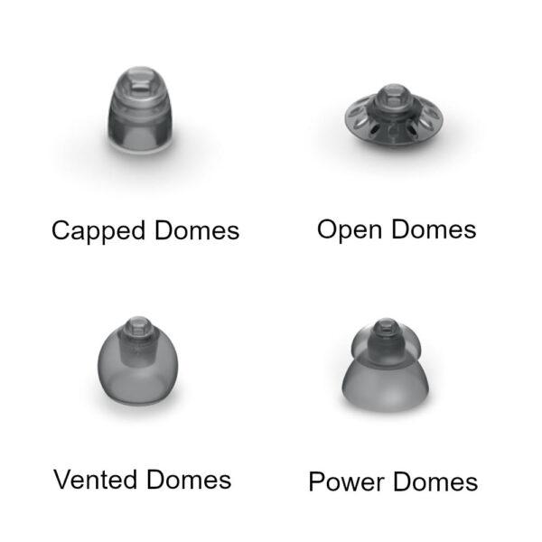 phonak 4.0 hearing aid domes - showing each type